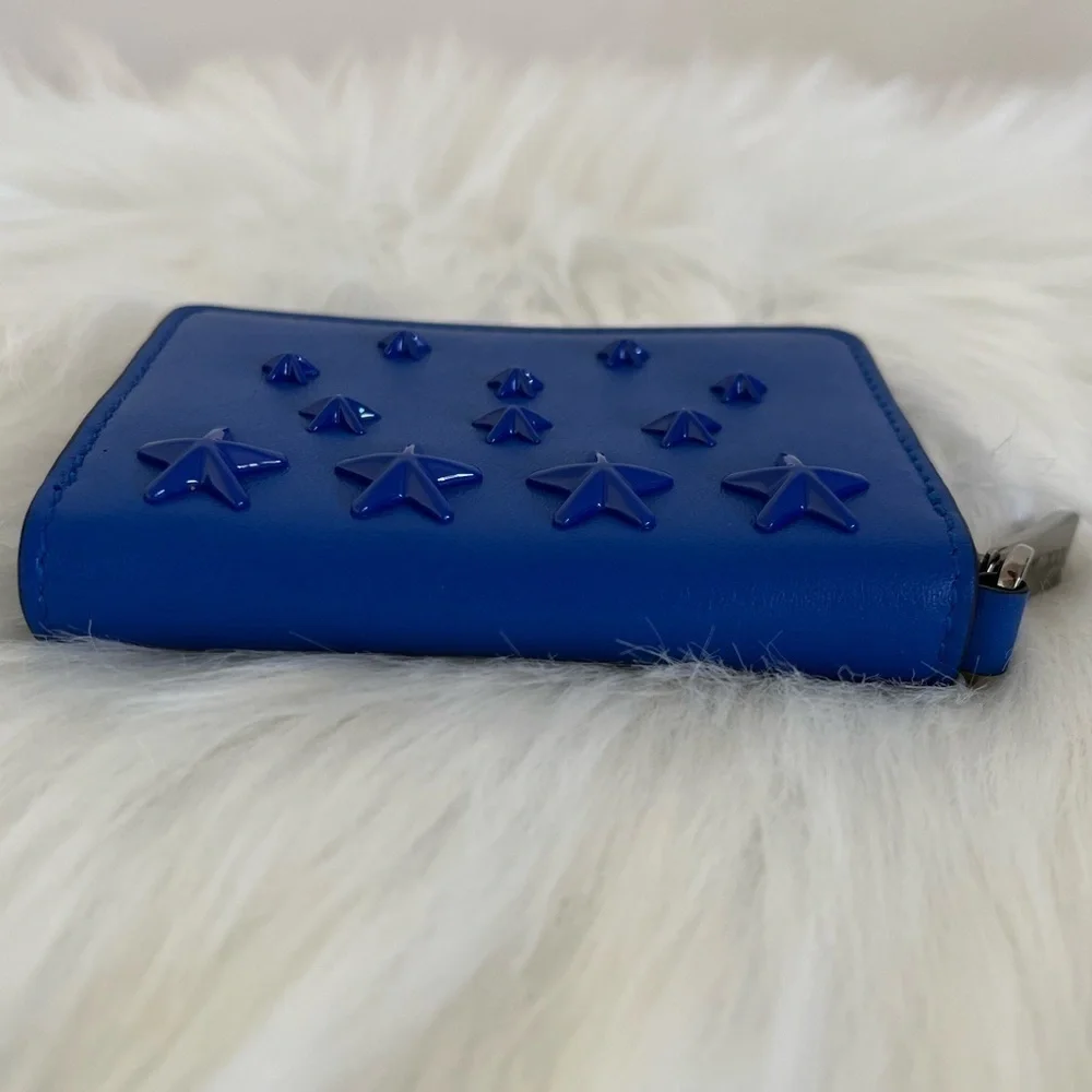 Jimmy Choo Regina Zip-around Card Wallet Dust Bag BNWOT Cobalt
